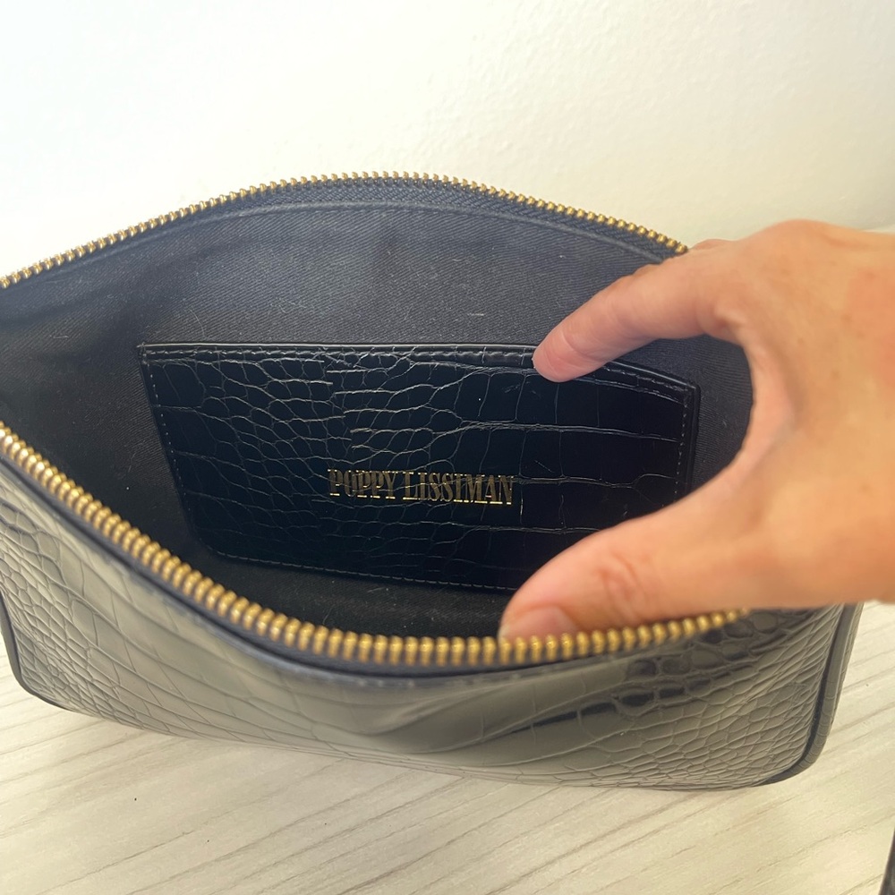 POPPY LISSIMAN BLACK CROC PURSE - Picture 6 of 9